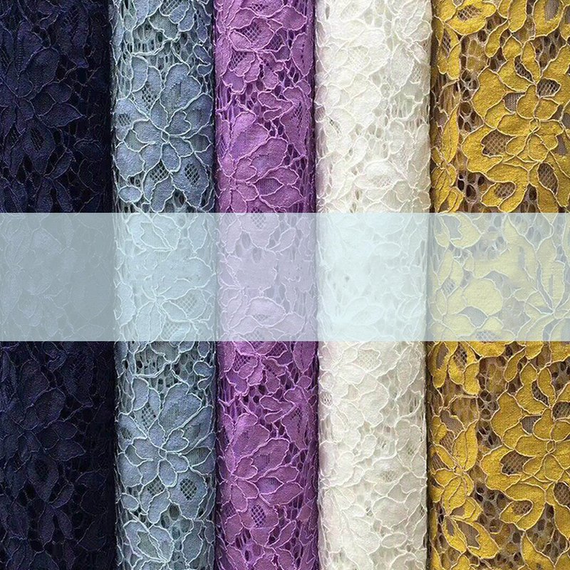 Lace Fabric Placement Floral Eyelash Nylon for Women's Wear Wholesale 7